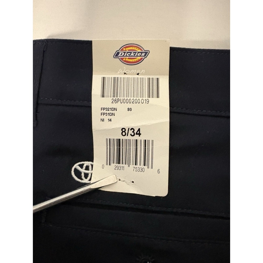 NWT Dickies Toyota Uniform Work Pants Women's Size 8x34 Blue Relaxed Straight - Picture 11 of 11